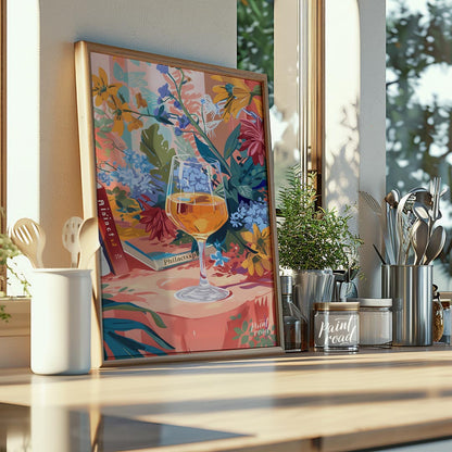 Floral Still Life with Wine
