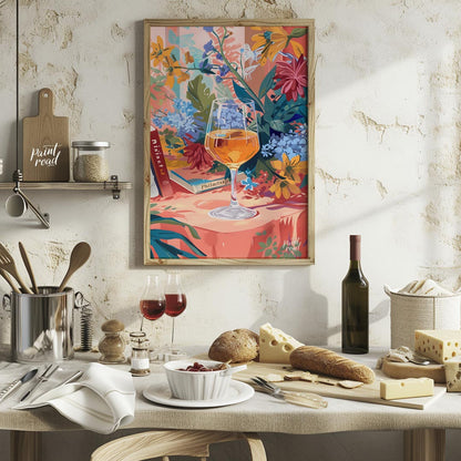 Floral Still Life with Wine