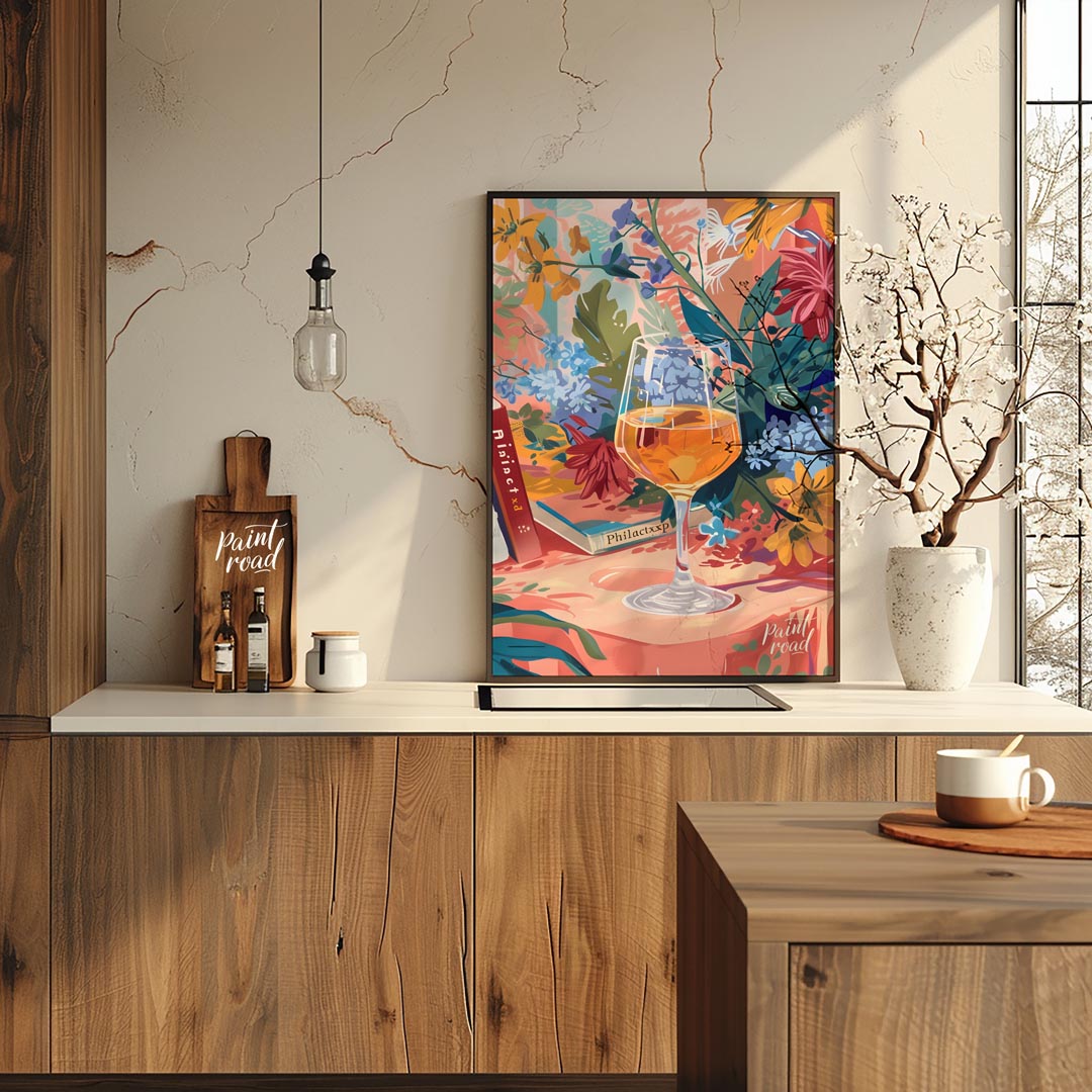 Floral Still Life with Wine