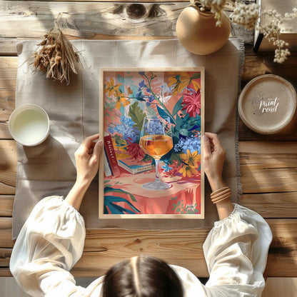 Floral Still Life with Wine