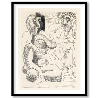 Picasso Etching: Figures and Bust