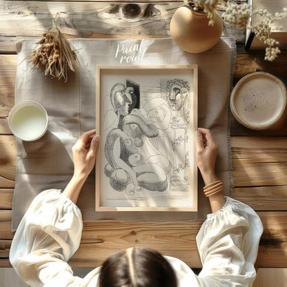 Picasso Etching: Figures and Bust