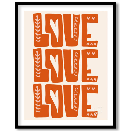 Repeating Love Typography