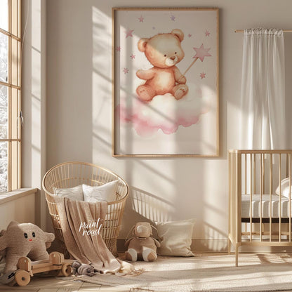 Magical Teddy on Starry Cloud