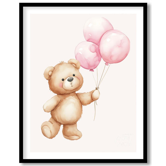 Teddy with Pink Balloons