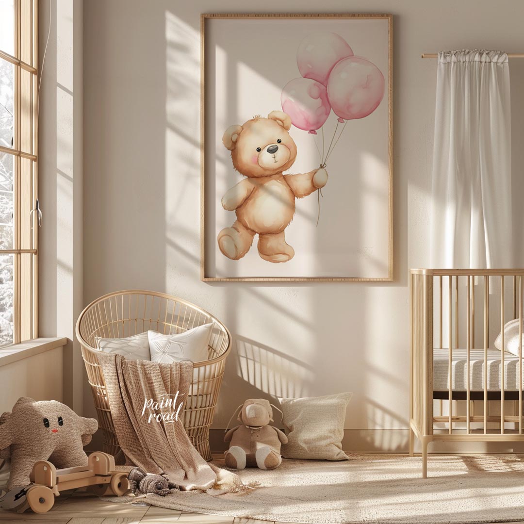 Teddy with Pink Balloons
