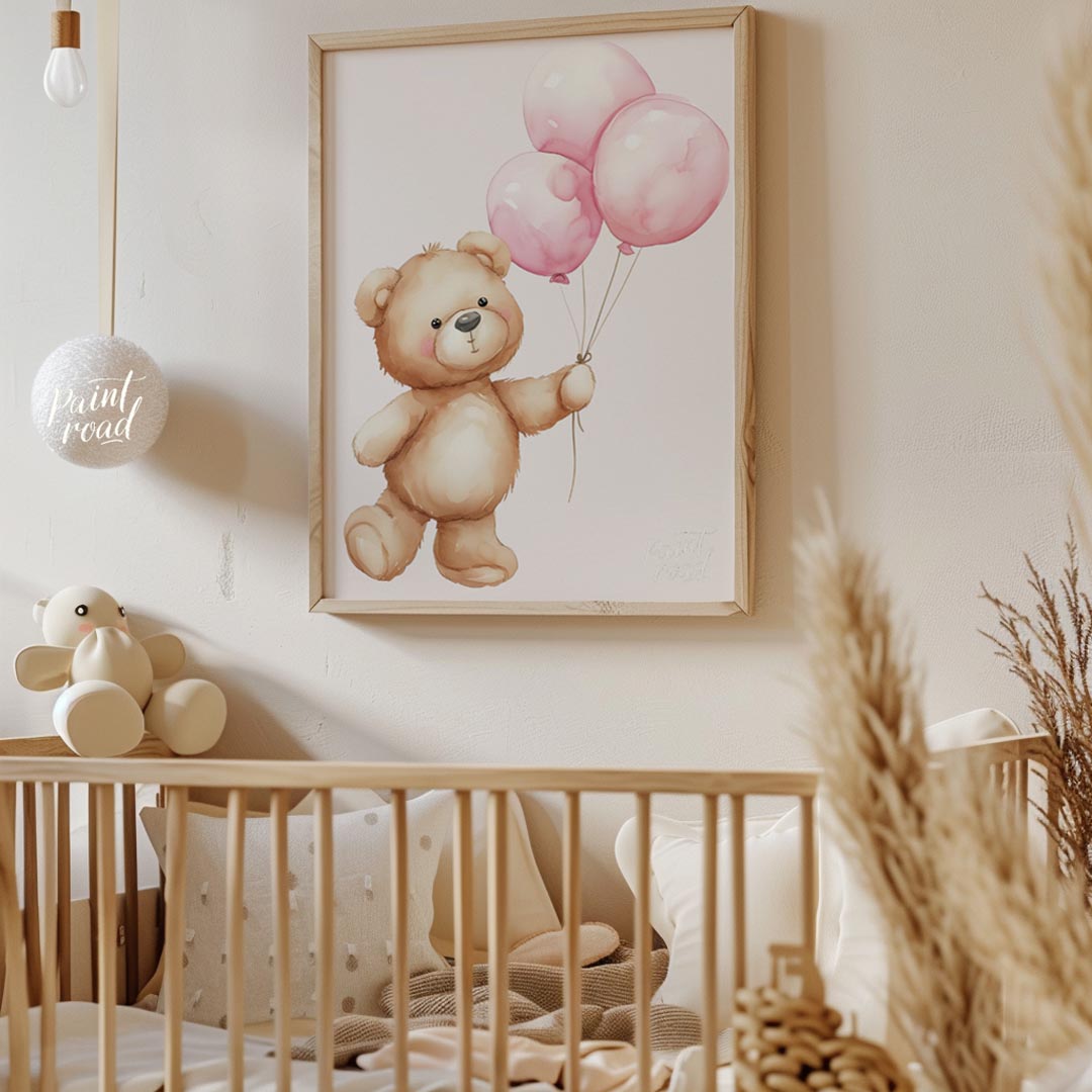 Teddy with Pink Balloons