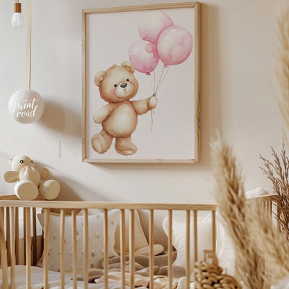 Teddy with Pink Balloons