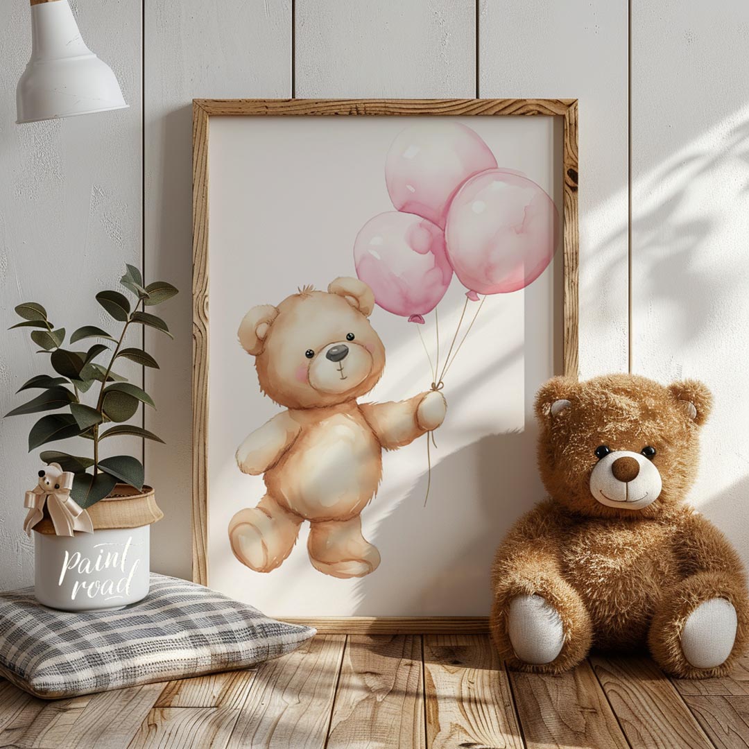 Teddy with Pink Balloons