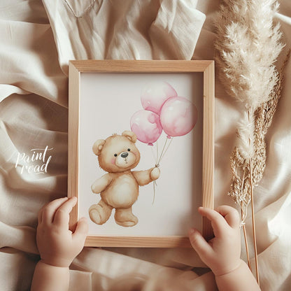 Teddy with Pink Balloons