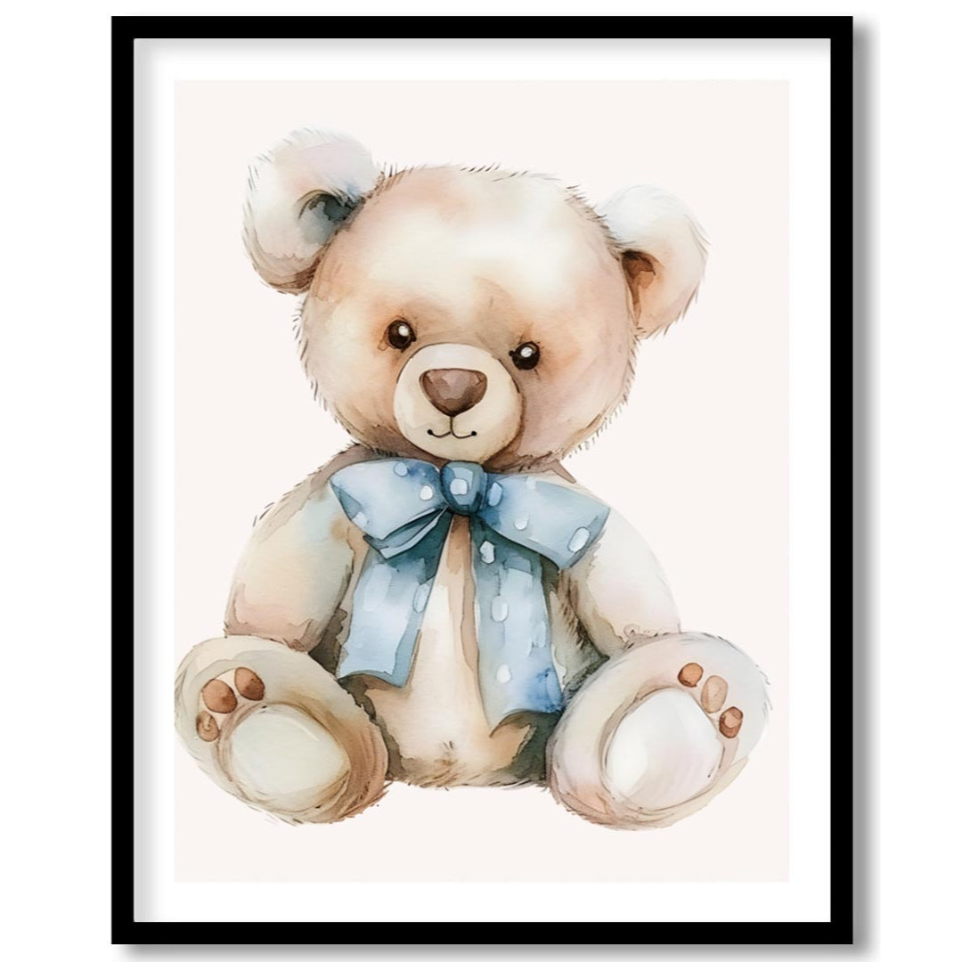 Blue Bow Teddy Bear