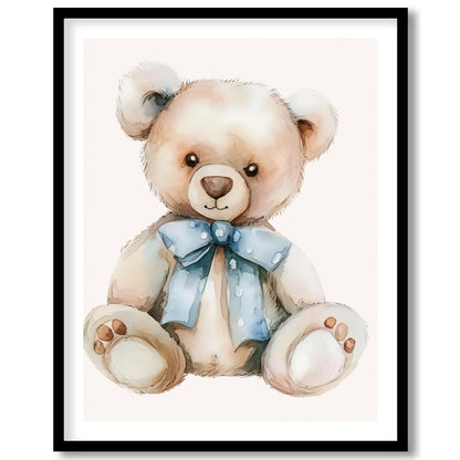 Blue Bow Teddy Bear