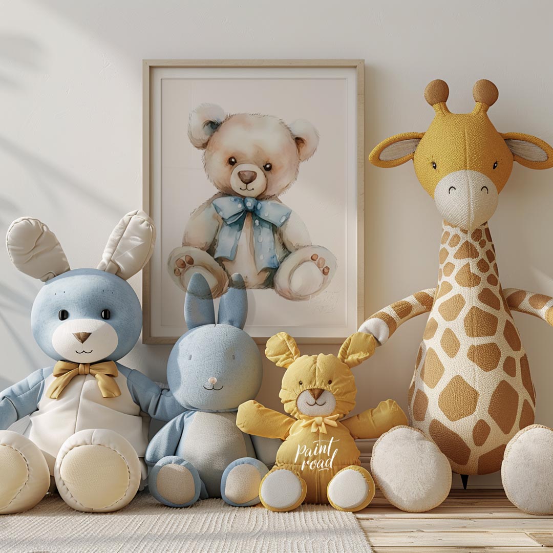 Blue Bow Teddy Bear