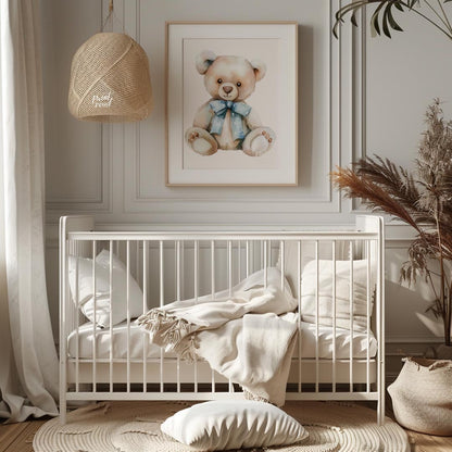 Blue Bow Teddy Bear