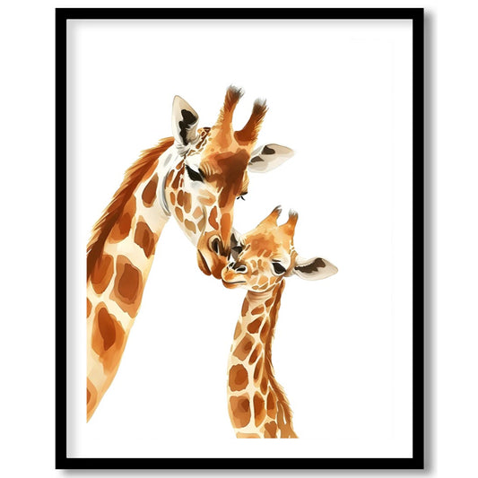 Mother and Baby Giraffe Love