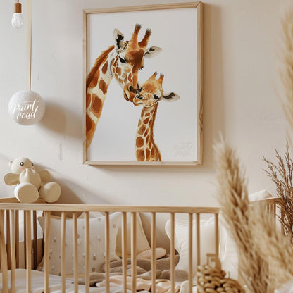Mother and Baby Giraffe Love