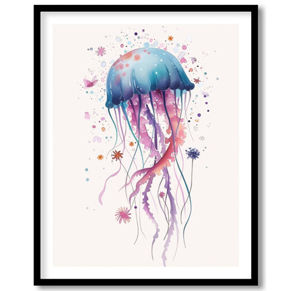 Vibrant Whimsical Jellyfish Bloom