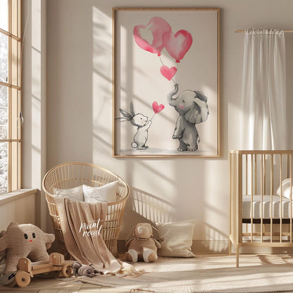 Elephant and Bunny Love Balloons