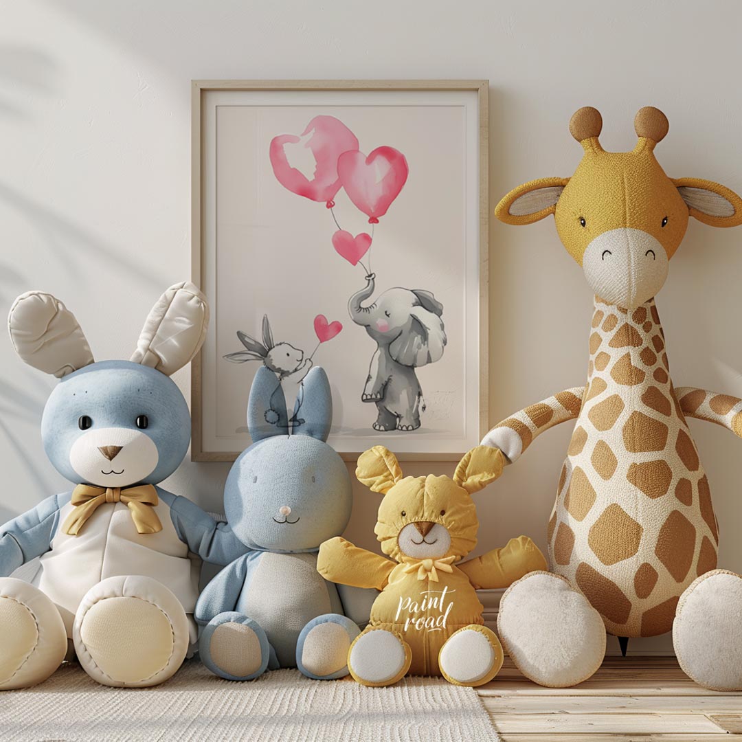 Elephant and Bunny Love Balloons