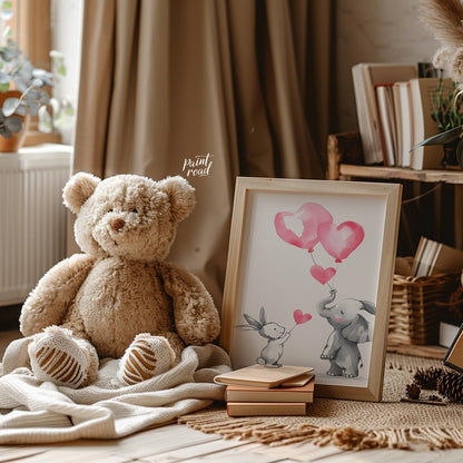 Elephant and Bunny Love Balloons