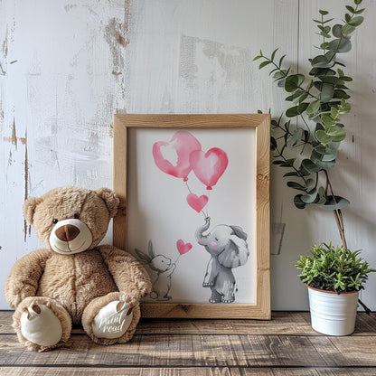 Elephant and Bunny Love Balloons