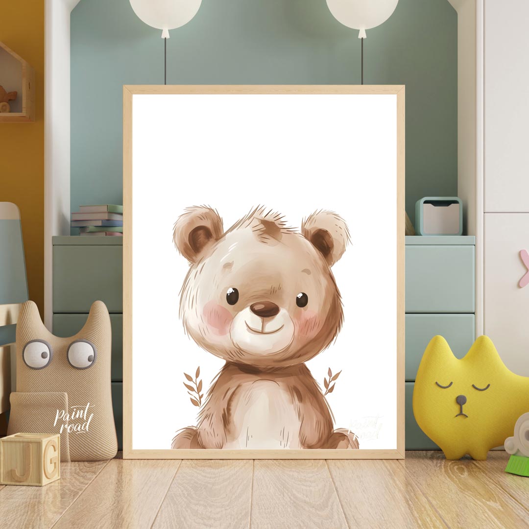 Cozy Woodland Bear Portrait