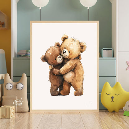 Hugging Teddy Bear Friends
