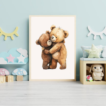 Hugging Teddy Bear Friends