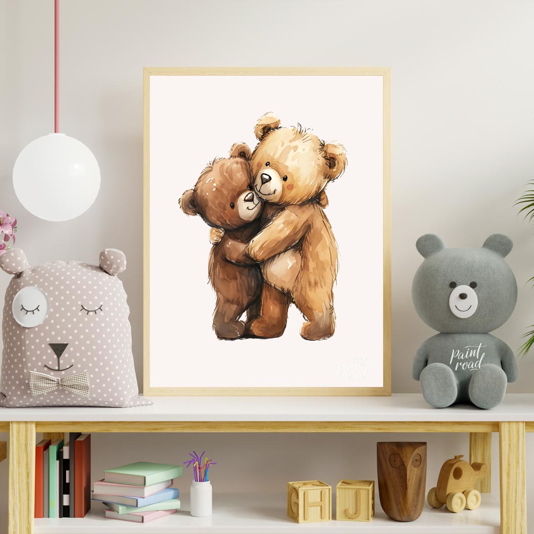 Hugging Teddy Bear Friends