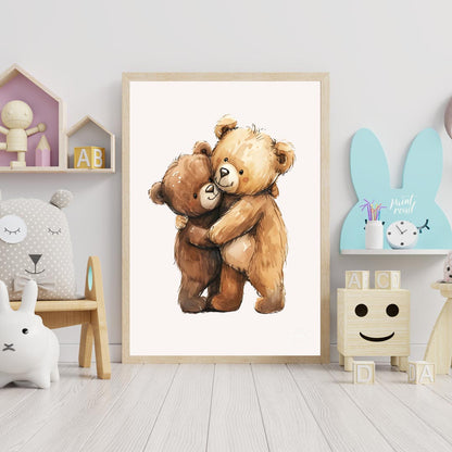 Hugging Teddy Bear Friends