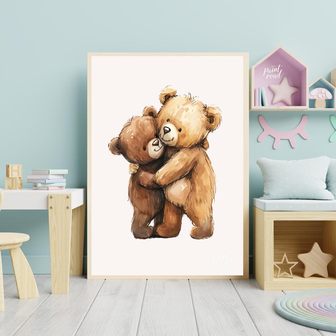 Hugging Teddy Bear Friends
