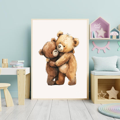 Hugging Teddy Bear Friends