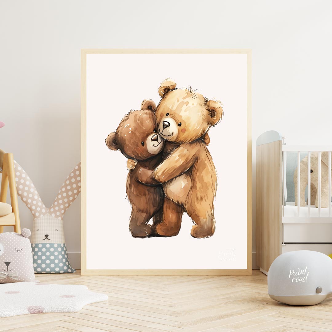 Hugging Teddy Bear Friends