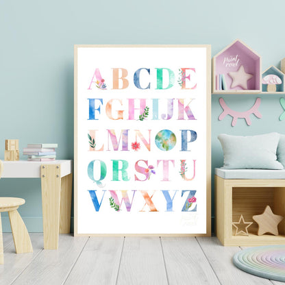 Floral Watercolor Alphabet