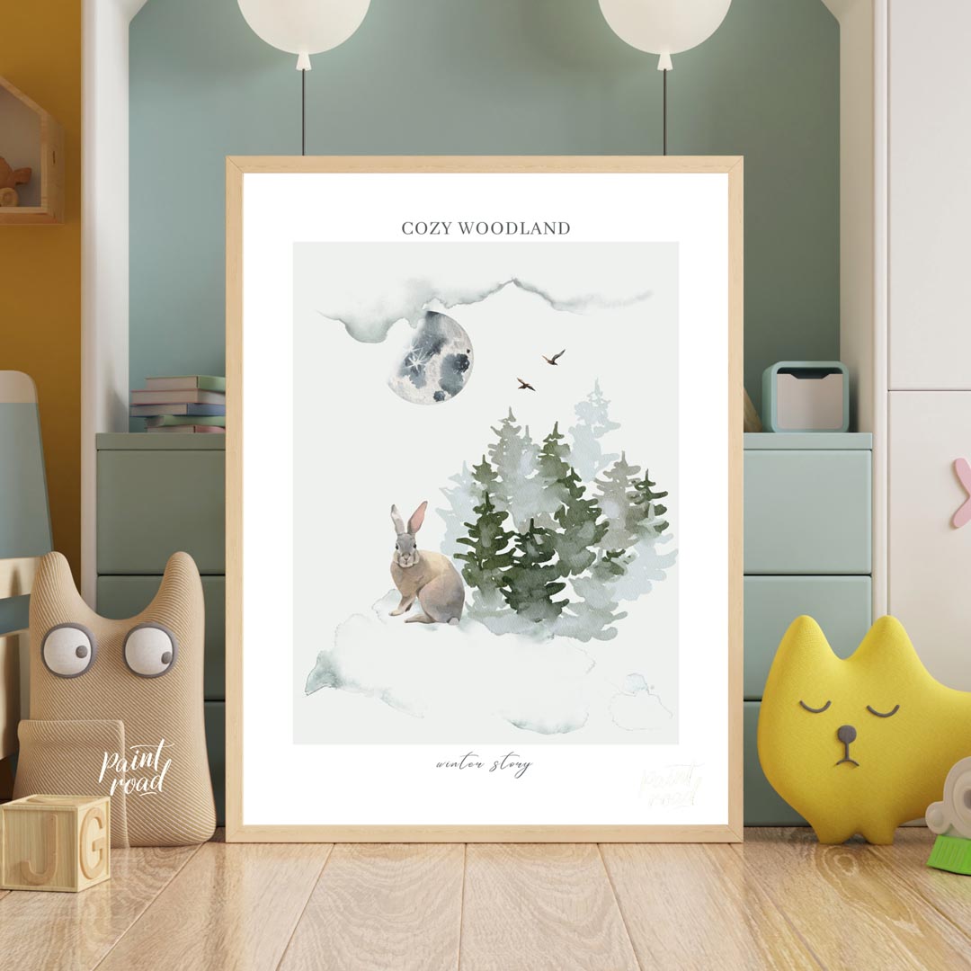 Cozy Woodland Winter Rabbit