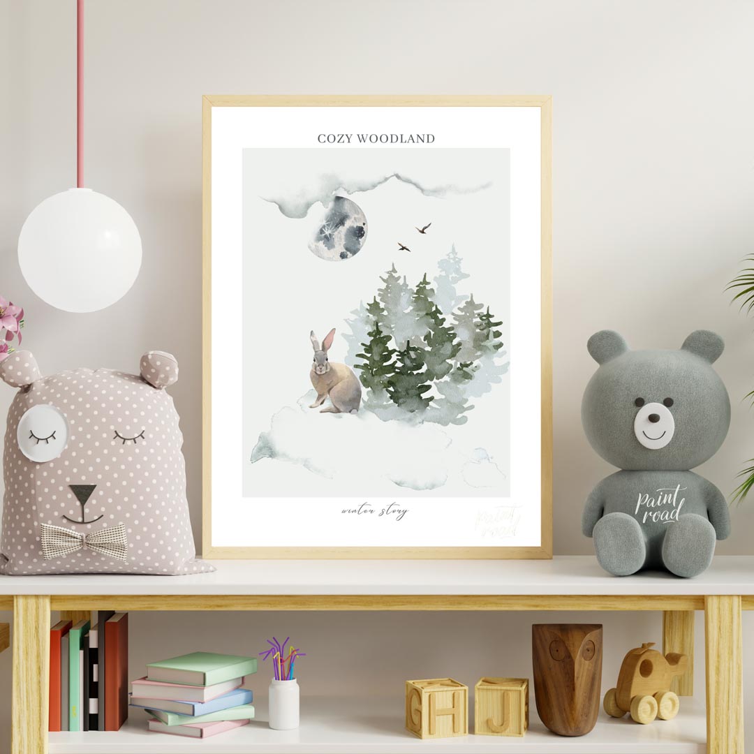 Cozy Woodland Winter Rabbit