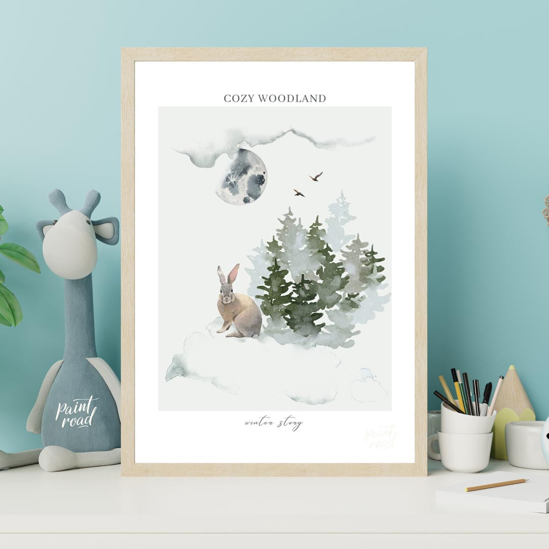 Cozy Woodland Winter Rabbit