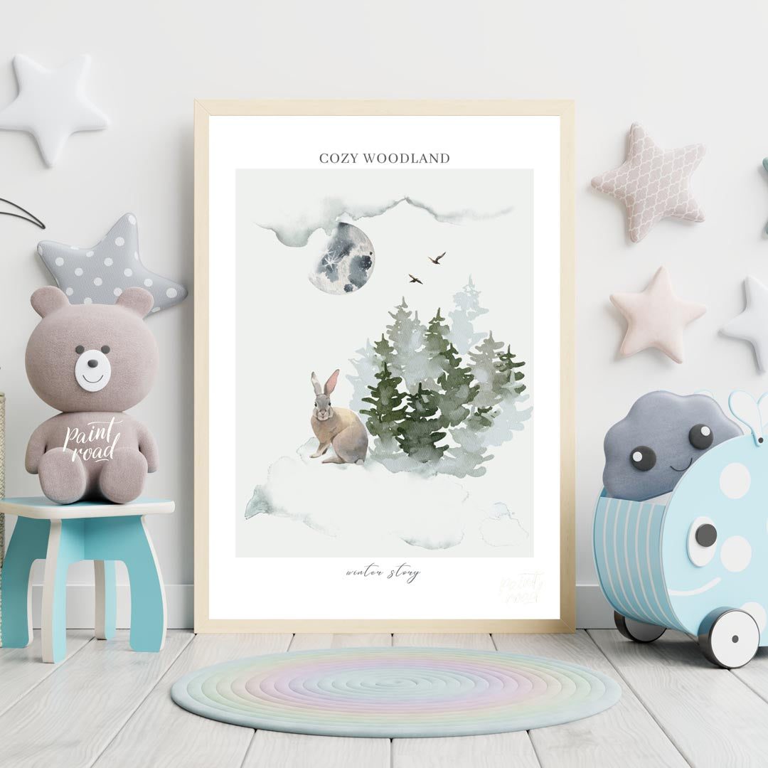 Cozy Woodland Winter Rabbit