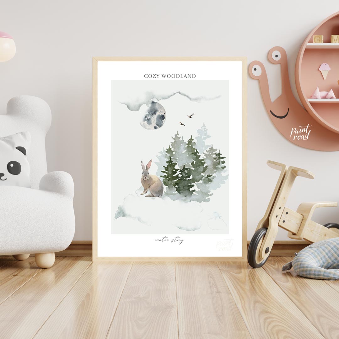 Cozy Woodland Winter Rabbit