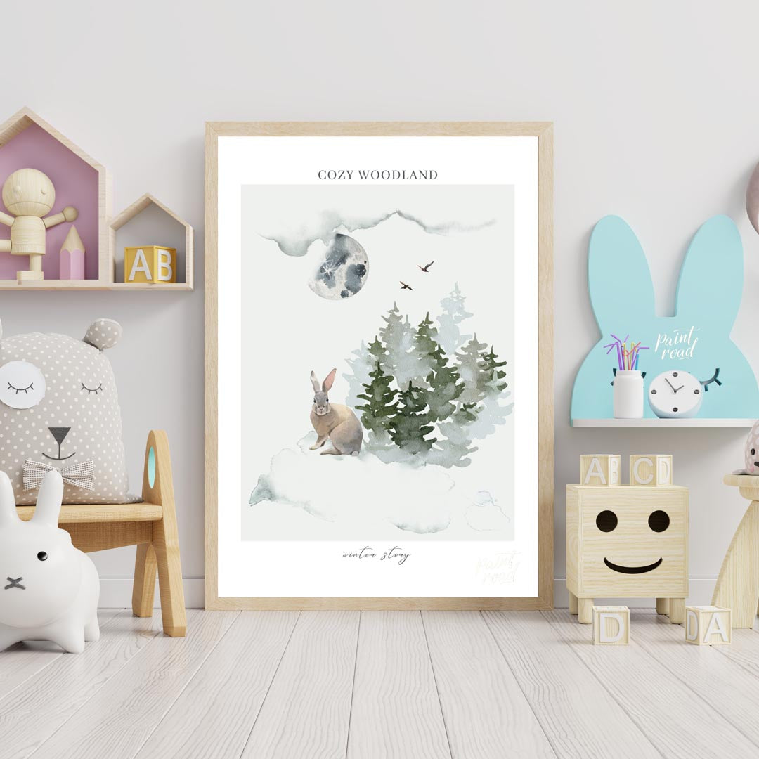 Cozy Woodland Winter Rabbit
