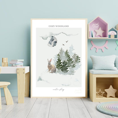 Cozy Woodland Winter Rabbit