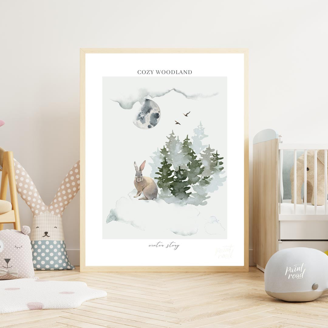 Cozy Woodland Winter Rabbit