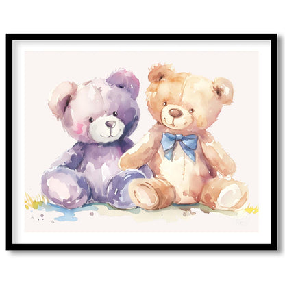 Cuddly Bear Friends Watercolor