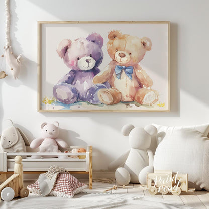 Cuddly Bear Friends Watercolor