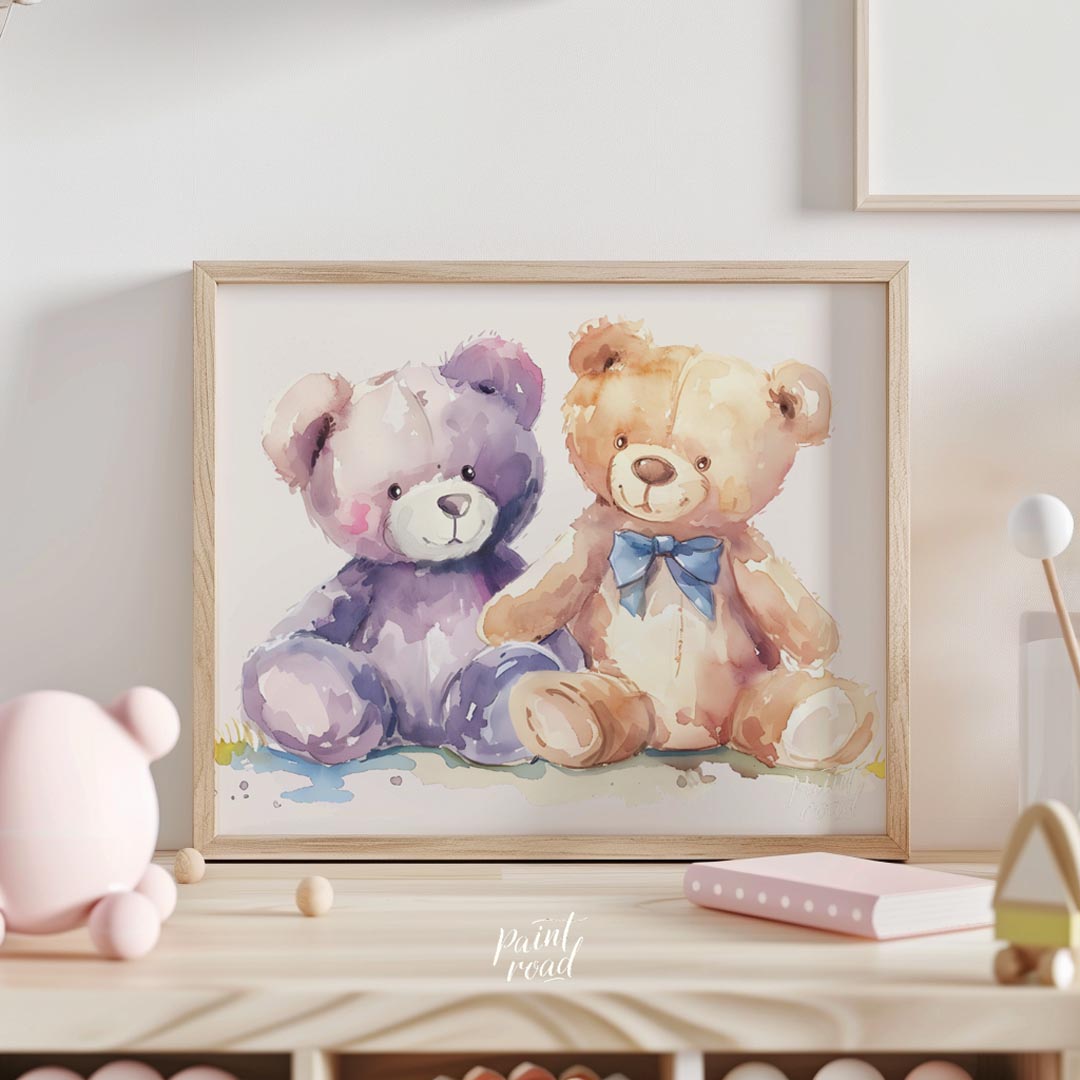 Cuddly Bear Friends Watercolor