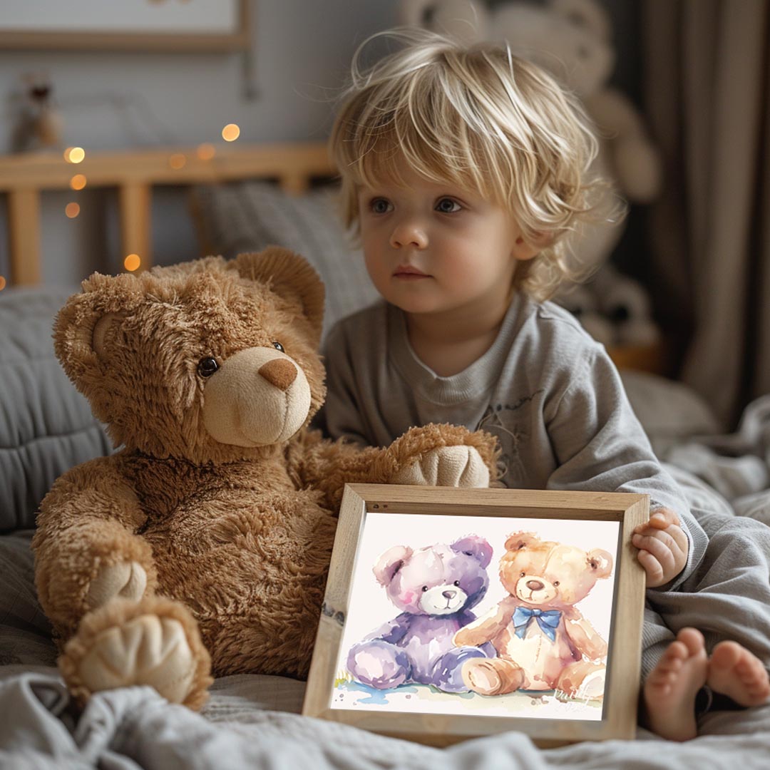 Cuddly Bear Friends Watercolor