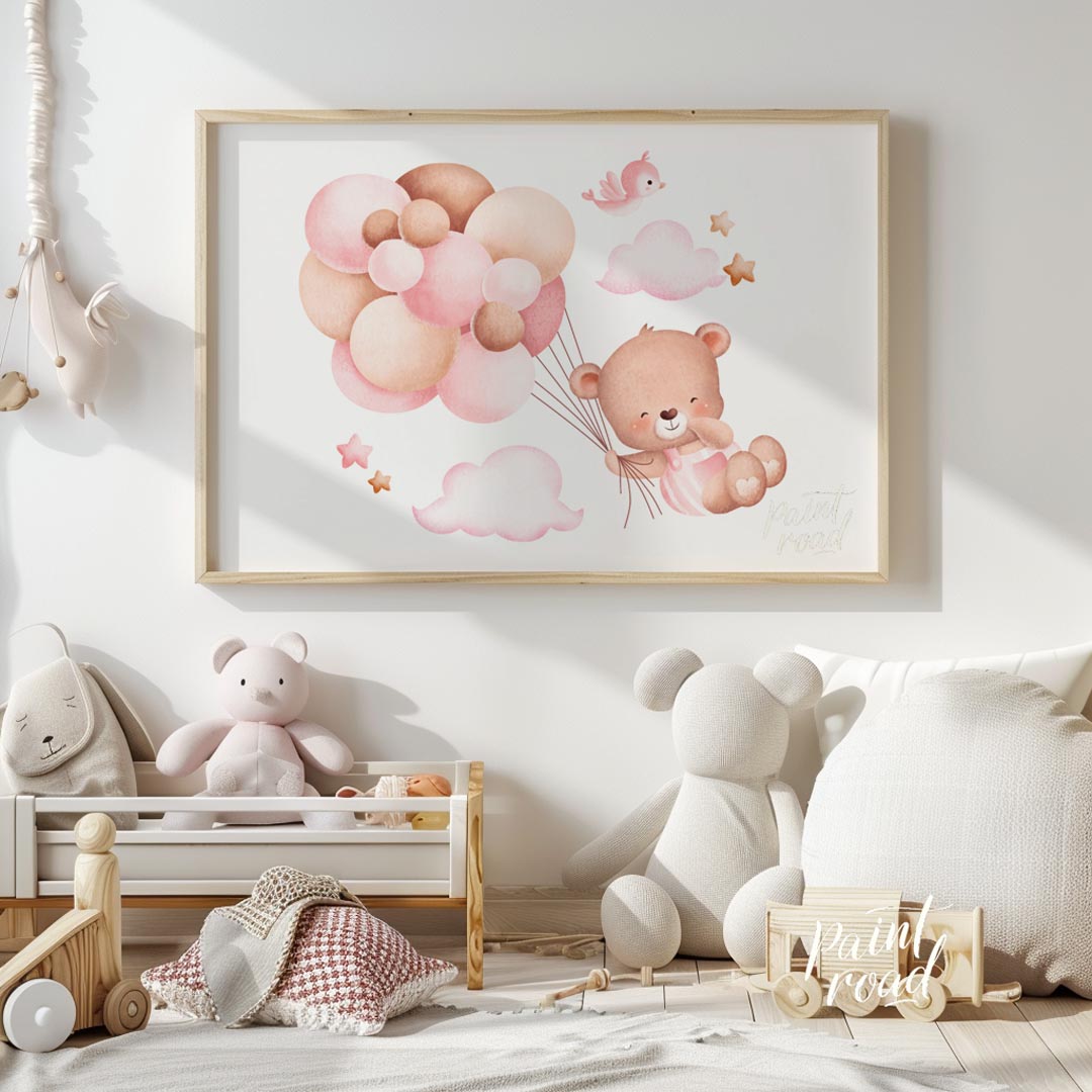 Flying Bear with Balloons