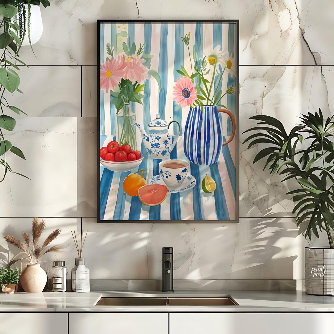 Striped Teatime Still Life