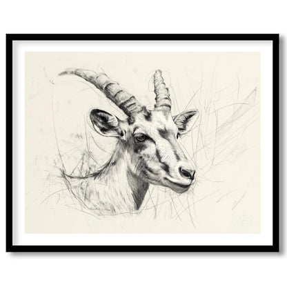Elegant Antelope Portrait Sketch