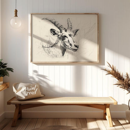 Elegant Antelope Portrait Sketch